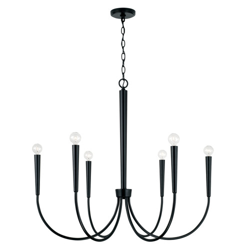 Holden Six Light Chandelier in Matte Black (65|445961MB)
