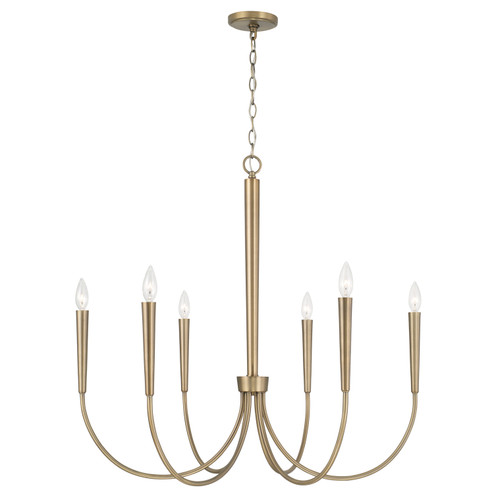 Holden Six Light Chandelier in Aged Brass (65|445961AD)