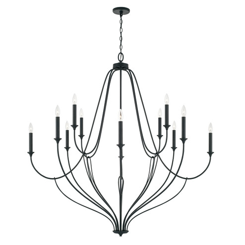 Bentley 12 Light Chandelier in Black Iron (65|441601BI)