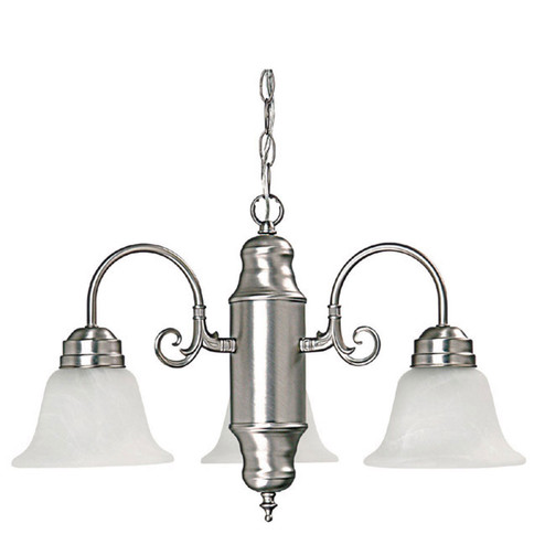 David Three Light Chandelier in Matte Nickel (65|3253MN118)