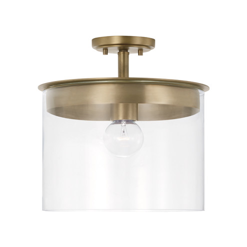Mason One Light Semi Flush Mount in Aged Brass (65|246812AD)