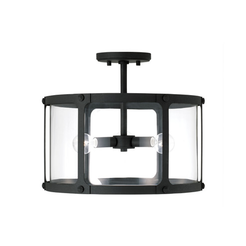 Brennen Three Light Semi Flush Mount in Black Iron (65|244931BI)