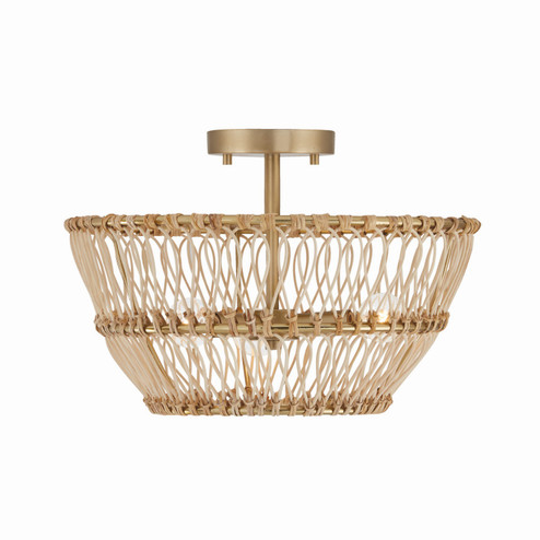 Wren Three Light Semi-Flush Mount in Matte Brass (65|244131MA)