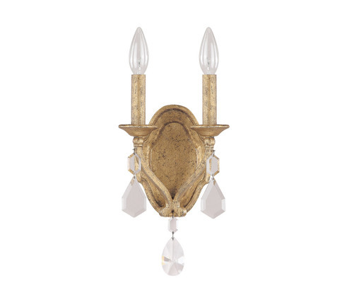 Blakely Two Light Wall Sconce in Antique Gold (65|1617AGCR)