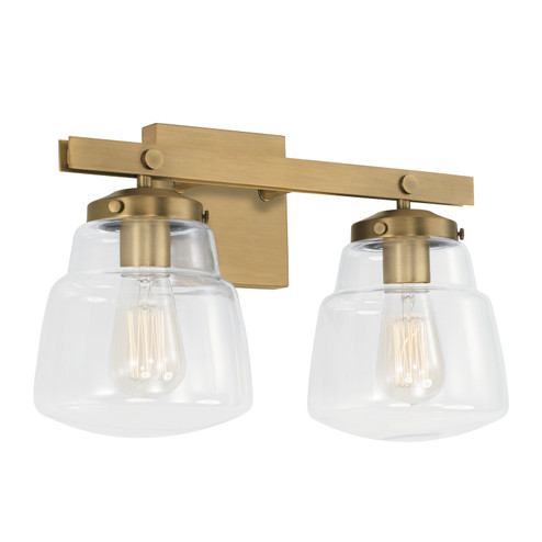 Dillon Two Light Vanity in Aged Brass (65|142721AD518)