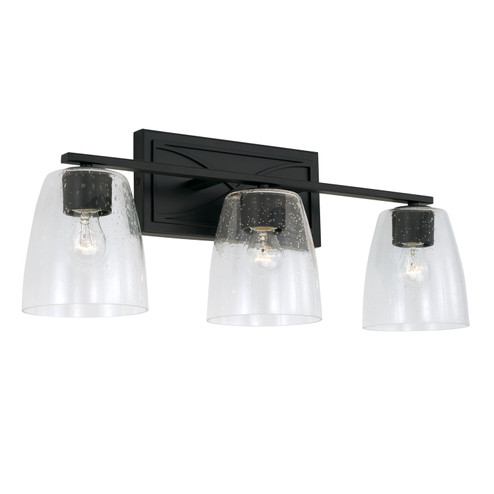 Sylvia Three Light Vanity in Matte Black (65|142331MB488)