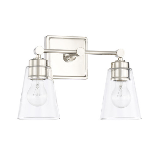 Rory Two Light Vanity in Polished Nickel (65|121821PN432)