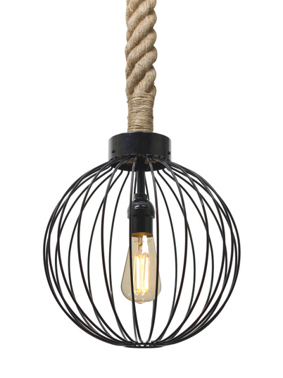 Sultana Rope One Light Pendant in Black (74|1JTSULTANAGEDILBK)