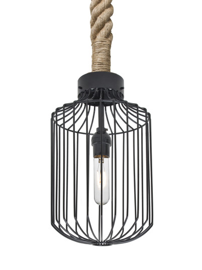 Sultana Rope One Light Pendant in Black (74|1JTSULTANACBK)