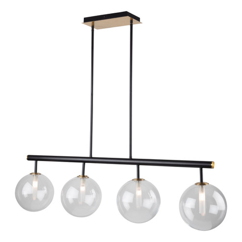 Aurelia Four Light Island Pendant in Matte Black & Brass (78|AC11764VB)