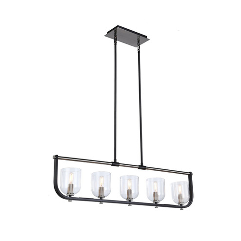 Cheshire Five Light Island Pendant in Black & Nickel (78|AC11745NB)