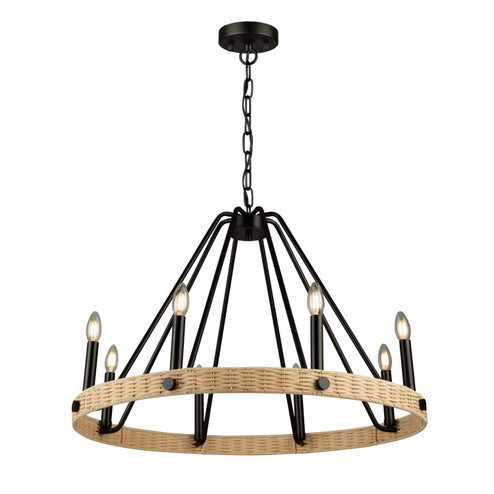 Perris Eight Light Chandelier in Black (78|AC11718BK)