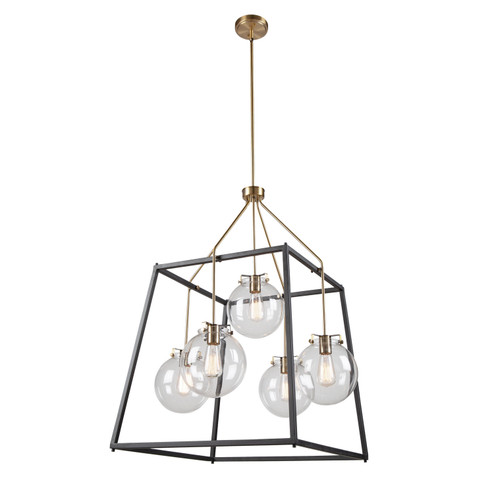 Bridgetown Five Light Chandelier in Black & Harvest Brass (78|AC11605VB)