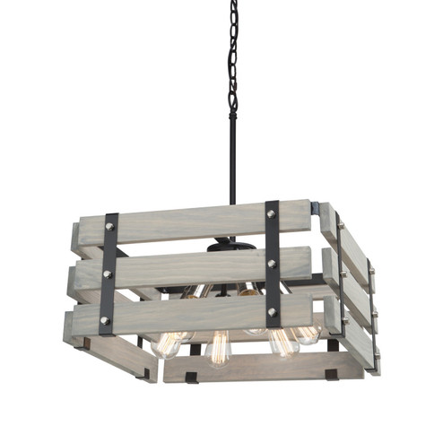 Barnyard Six Light Chandelier in Beach Wood (78|AC11496BW)