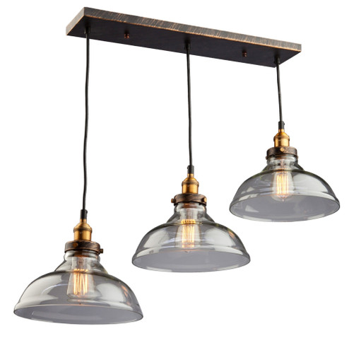 Greenwich Three Light Pendant in Bronze & Copper (78|AC10170)