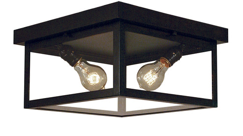 Vintage Two Light Ceiling Mount in Satin Black (37|VICM12GWBK)