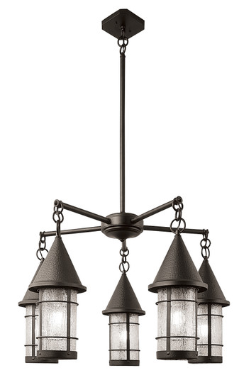 Valencia Five Light Chandelier in Satin Black (37|VCH75CSBK)