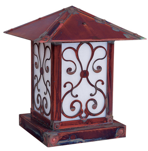Timber Ridge One Light Column Mount in Verdigris Patina (37|TRC16ARRMVP)