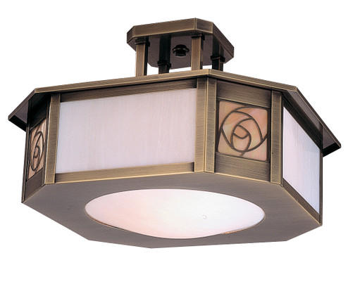 Saint Clair Two Light Semi-Flush Mount in Satin Black (37|SCCM15CRBK)