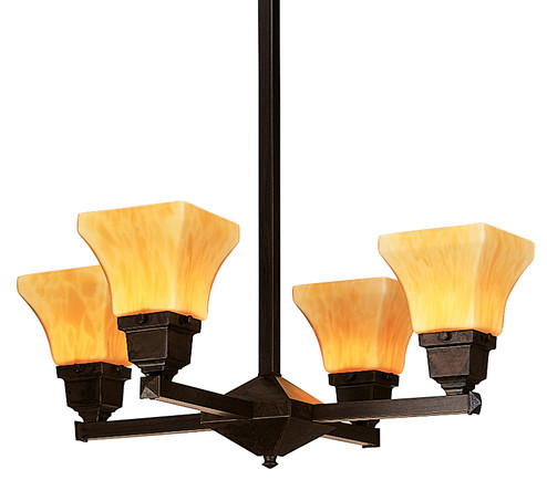 Ruskin Four Light Chandelier in Mission Brown (37|RCH4UMB)