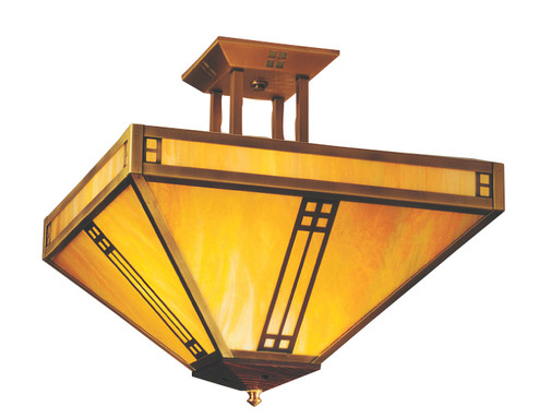 Prairie Four Light Ceiling Mount in Verdigris Patina (37|PIH18RMVP)
