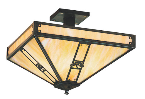 Pasadena Four Light Ceiling Mount in Satin Black (37|PIH16OWOBK)