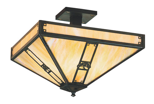 Pasadena Four Light Ceiling Mount in Satin Black (37|PIH11EWOBK)