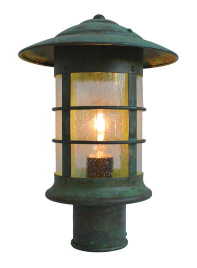 Newport One Light Post Mount in Verdigris Patina (37|NP9RMVP)