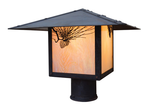 Monterey One Light Post Mount in Rustic Brown (37|MP12HFCSRB)