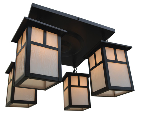Mission Four Light Ceiling Mount in Mission Brown (37|MCM64TAMMB)