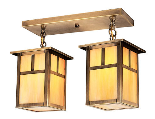 Mission Two Light Ceiling Mount in Verdigris Patina (37|MCM62EFVP)