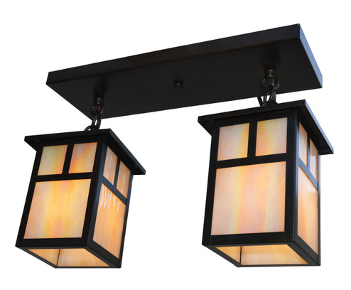 Mission Two Light Ceiling Mount in Antique Brass (37|MCM52TRMAB)