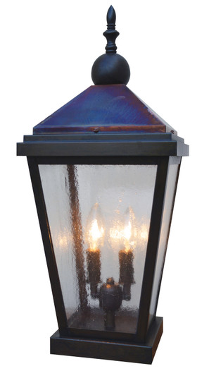 Lancaster Two Light Column Mount in Satin Black with Raw Copper Accents (37|LAC9CLRBKRC)