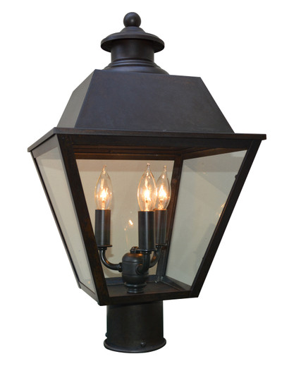 Inverness Three Light Post Mount in Rustic Brown (37|INP10MRRMRB)