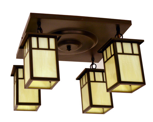 Huntington Four Light Ceiling Mount in Antique Brass (37|HCM4L4EMAB)