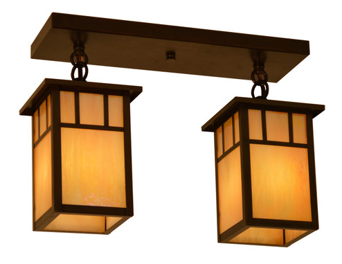 Huntington Two Light Ceiling Mount in Mission Brown (37|HCM4L2EGWMB)
