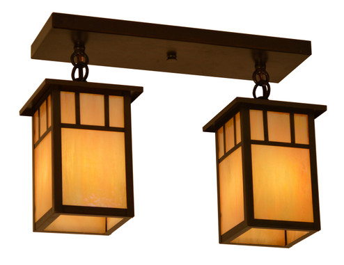 Huntington Two Light Ceiling Mount in Rustic Brown (37|HCM4L2AMRB)