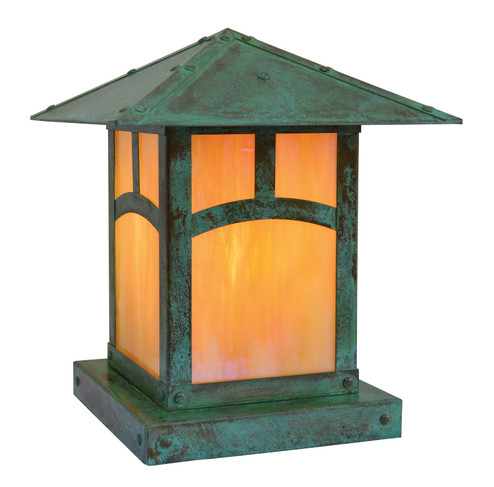 Evergreen One Light Column Mount in Verdigris Patina (37|EC9PFCSVP)