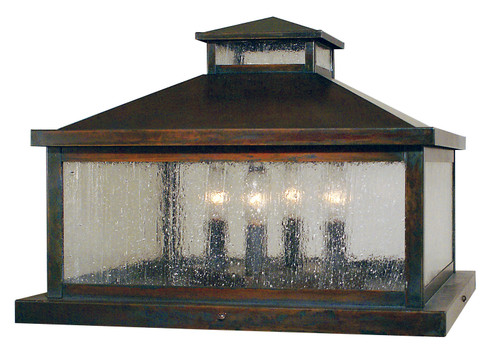 Canterbury Four Light Column Mount in Rustic Brown (37|CAC19CSRB)