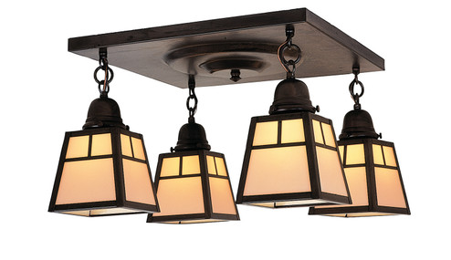 A-Line Four Light Ceiling Mount in Antique Brass (37|ACM4TCSAB)