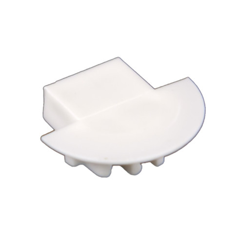 Premium Extrusions End Cap With Wire Feed Hole in White (303|PEAA1DFFEED)