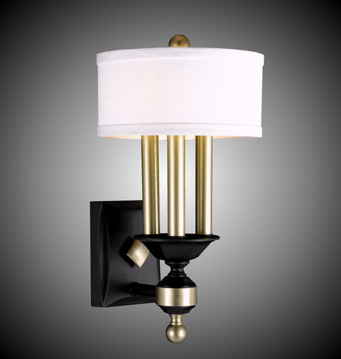 Kensington Four Light Wall Sconce in Pewter w/Polished Nickel Accents (183|WS540137G38GSTGL)