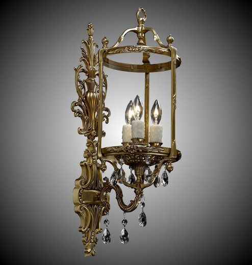 Lantern Three Light Wall Sconce in Polished Brass w/Umber Inlay (183|WS2284OLN01GPI)