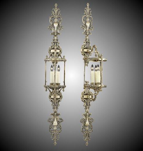 Lantern Three Light Wall Sconce in Satin Nickel (183|WS219007GPI)