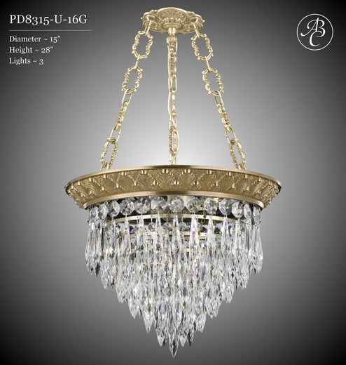 Corinthian Three Light Pendant in Antique Silver (183|PD8315U10G)