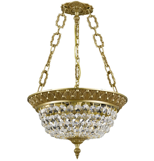 Corinthian Three Light Pendant in True Brass (183|PD8212P16G)