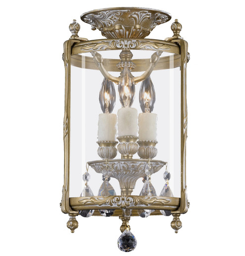 Lantern Three Light Semi-Flush Mount in Antique Silver (183|LTFM2208A10GPI)
