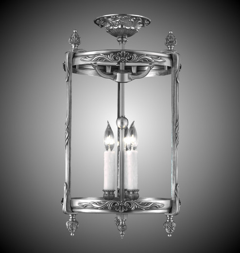 Lantern Three Light Flush Mount in Antique Silver (183|LTFM211310GST)