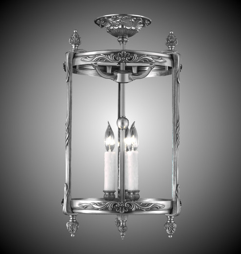 Lantern Three Light Flush Mount in Antique Silver (183|LTFM211310GPI)