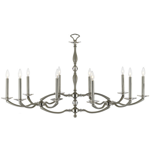 Kensington Ten Light Linear Chandelier in Pewter with Polished Nickel (183|IL534737G38GST)